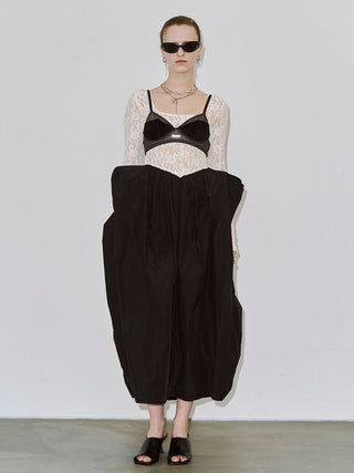 【PRE ORDER】COWL TUCK LACE DRESS