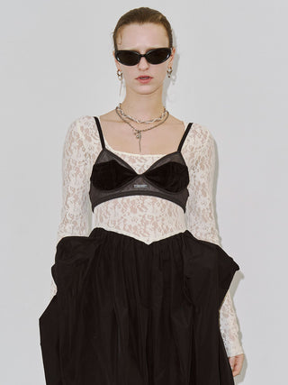 【PRE ORDER】COWL TUCK LACE DRESS