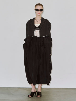 【PRE ORDER】COWL TUCK LACE DRESS