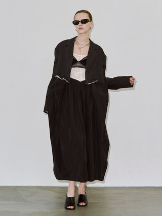 【PRE ORDER】COWL TUCK LACE DRESS