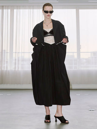 【PRE ORDER】COWL TUCK LACE DRESS