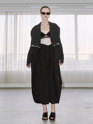 【PRE ORDER】COWL TUCK LACE DRESS