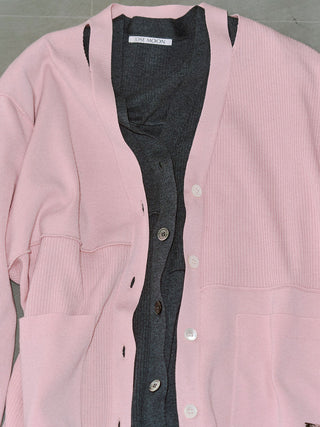 PLATE VNECK OVER CARDIGAN