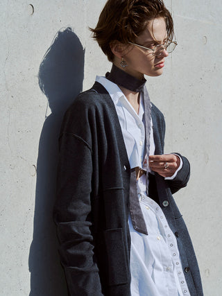 PLATE VNECK OVER CARDIGAN