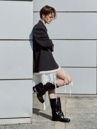 SIDE CUTTING LACE DRESS