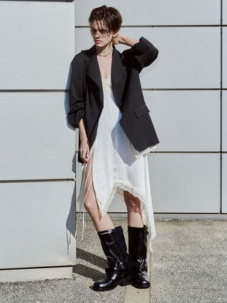 SIDE CUTTING LACE DRESS