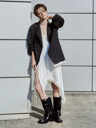 SIDE CUTTING LACE DRESS