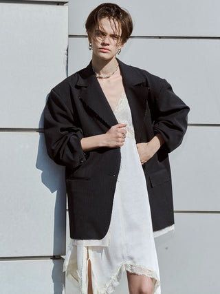 SIDE CUTTING LACE DRESS