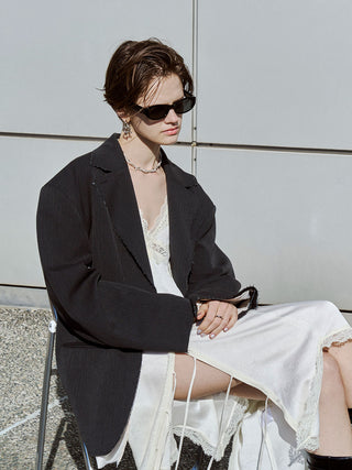 SIDE CUTTING LACE DRESS