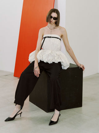FOLD TAFFETA BLOUSE