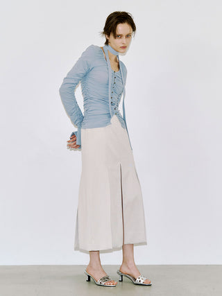SPLIT GATHERS CHOKER TOPS