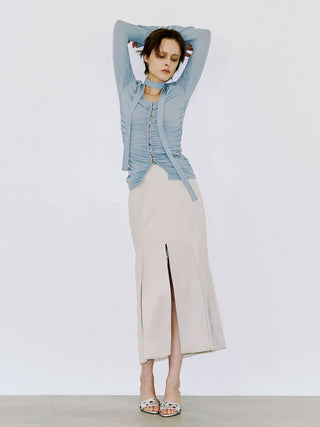 SPLIT GATHERS CHOKER TOPS