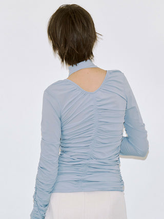 SPLIT GATHERS CHOKER TOPS