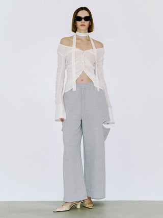 SPLIT GATHERS CHOKER TOPS