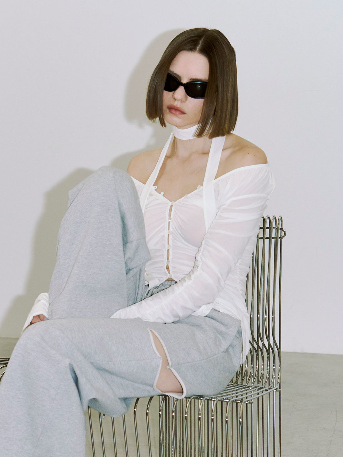 SPLIT GATHERS CHOKER TOPS – JOSEMOON