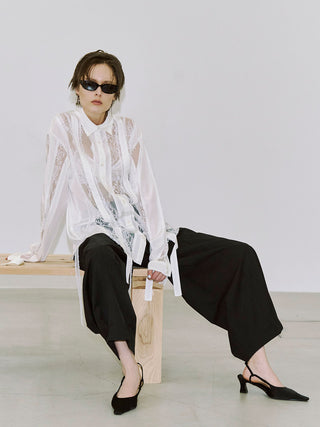 VERTICAL LACE SHIRT