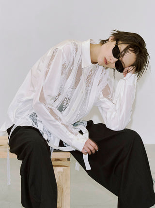 VERTICAL LACE SHIRT