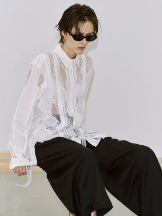 VERTICAL LACE SHIRT