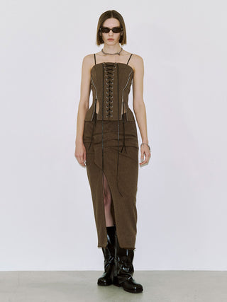 LACEUP SWEAT BUSTIER