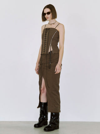 LACEUP SWEAT BUSTIER