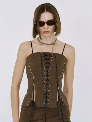 LACEUP SWEAT BUSTIER