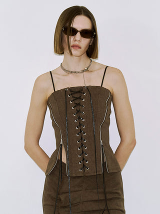 LACEUP SWEAT BUSTIER