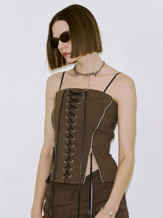 LACEUP SWEAT BUSTIER