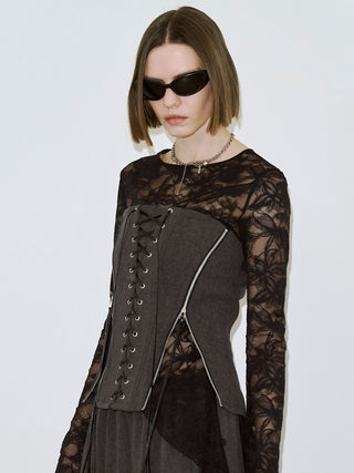 LACEUP SWEAT BUSTIER