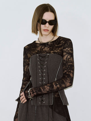 LACEUP SWEAT BUSTIER