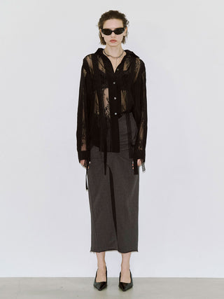 VERTICAL LACE SHIRT