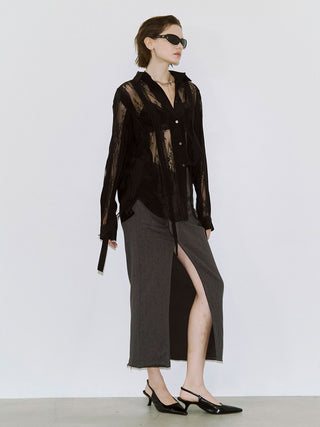 VERTICAL LACE SHIRT