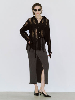 VERTICAL LACE SHIRT