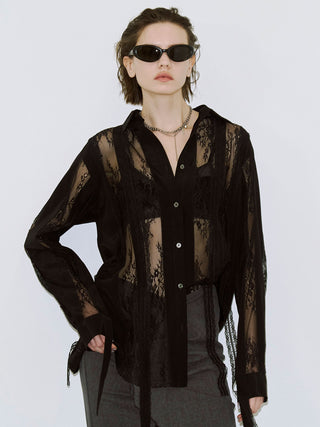 VERTICAL LACE SHIRT