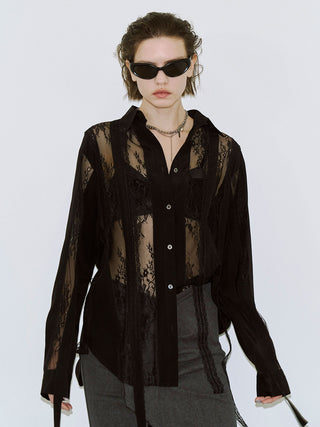 VERTICAL LACE SHIRT
