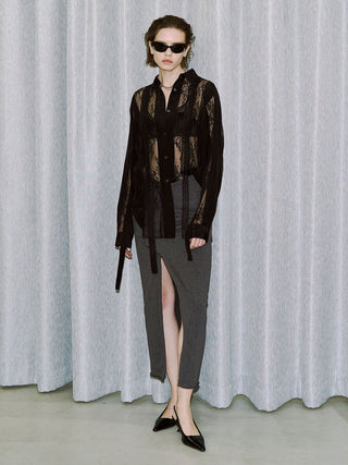 VERTICAL LACE SHIRT