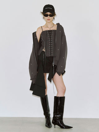 LACEUP SWEAT BUSTIER