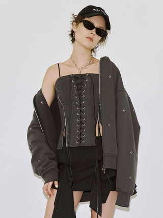 EYELET OVER HOODIE