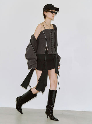 LACEUP SWEAT BUSTIER