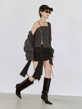 EYELET OVER HOODIE