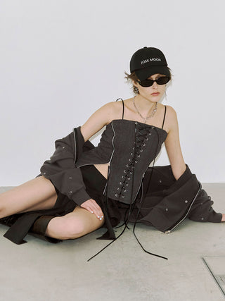 LACEUP SWEAT BUSTIER