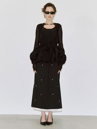 FOLD TAFFETA BLOUSE