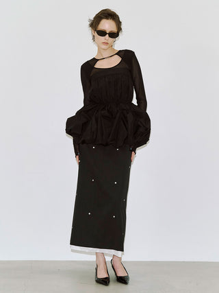 FOLD TAFFETA BLOUSE