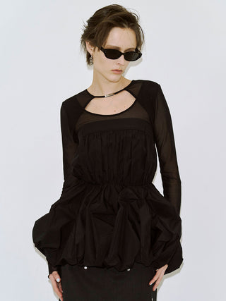 FOLD TAFFETA BLOUSE