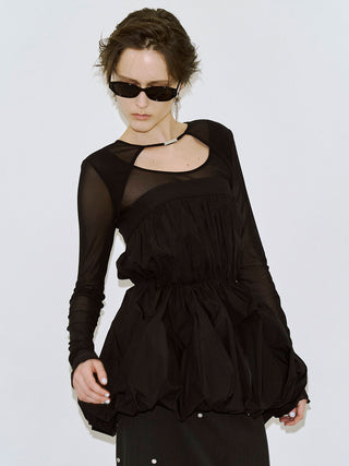 FOLD TAFFETA BLOUSE