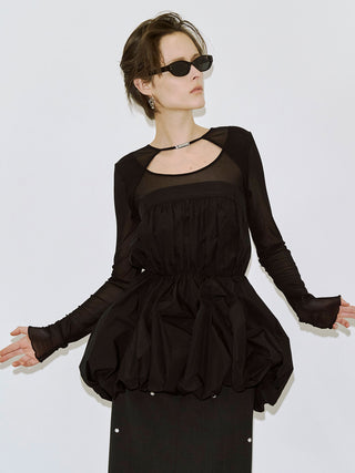 FOLD TAFFETA BLOUSE