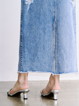 ZIP DENIM SKIRT