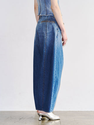 WIDE LEG SLIT DENIM