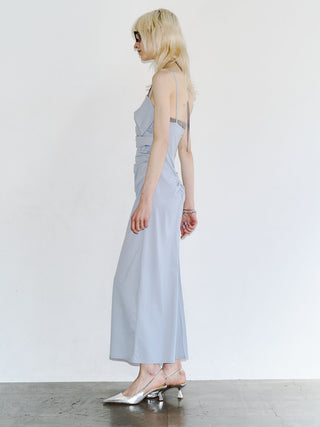 BICOLOR DRAPE DRESS