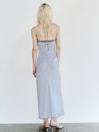 BICOLOR DRAPE DRESS