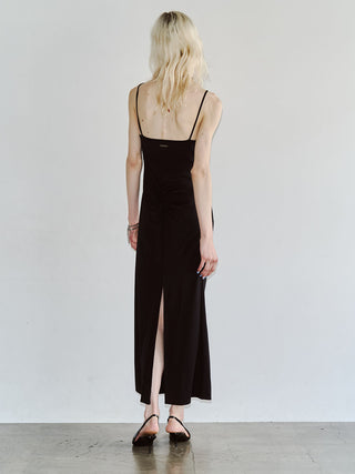 BICOLOR DRAPE DRESS